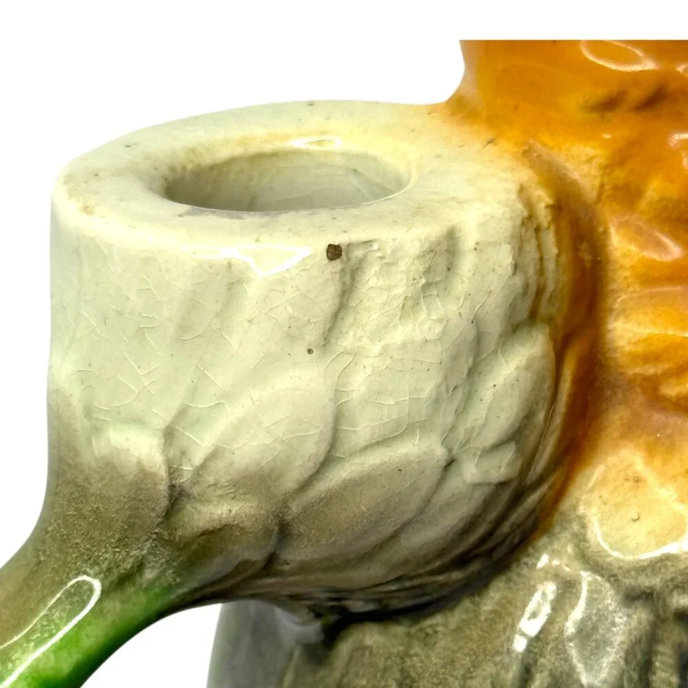 Antique French Majolica Parrot Pitcher Keller Guerin St. Clément‎ Mold 468